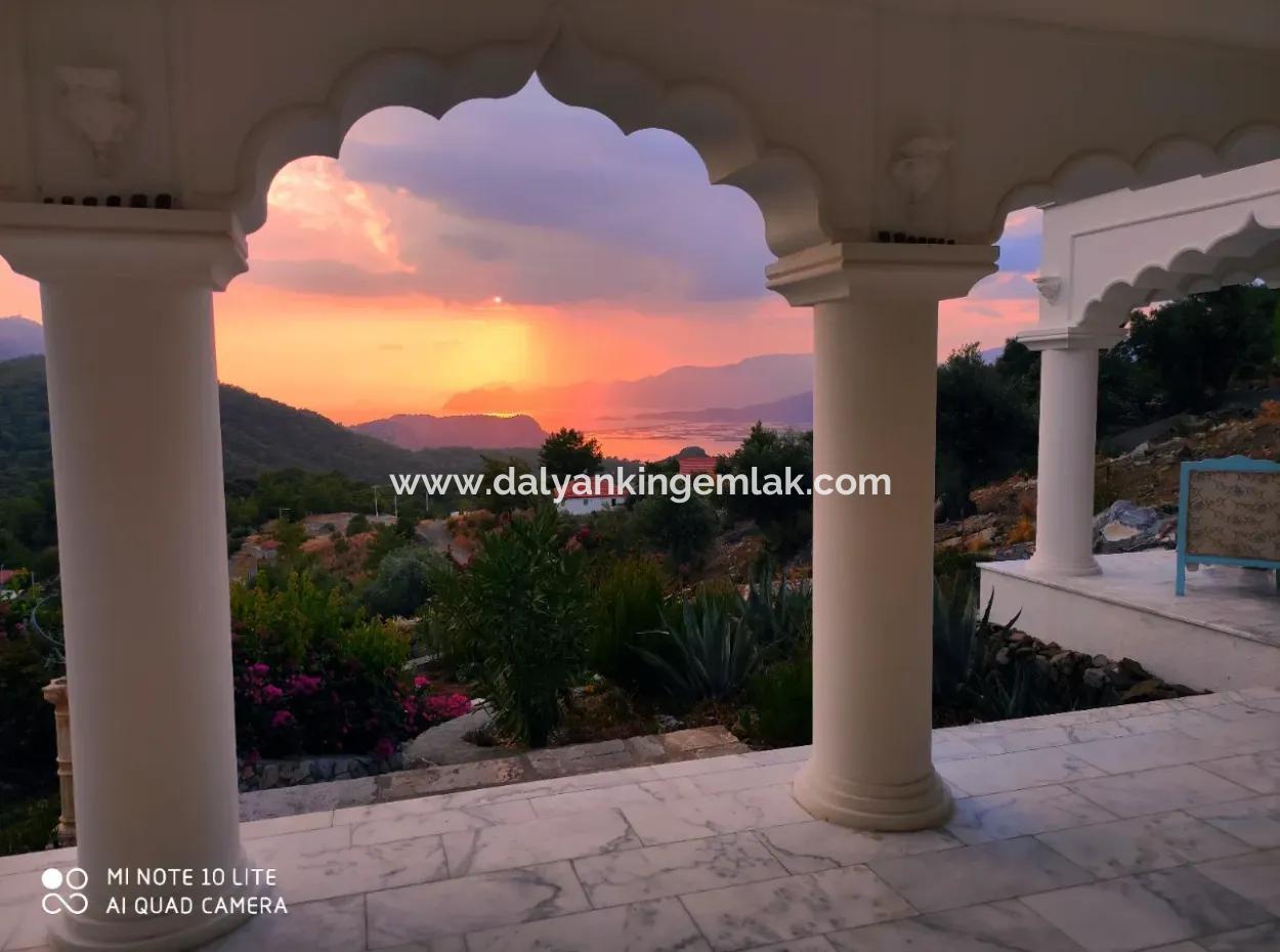 Dalyan Gökbel De Full İztuzu Plajı Ve Deniz Manzaralı Satılık Villa