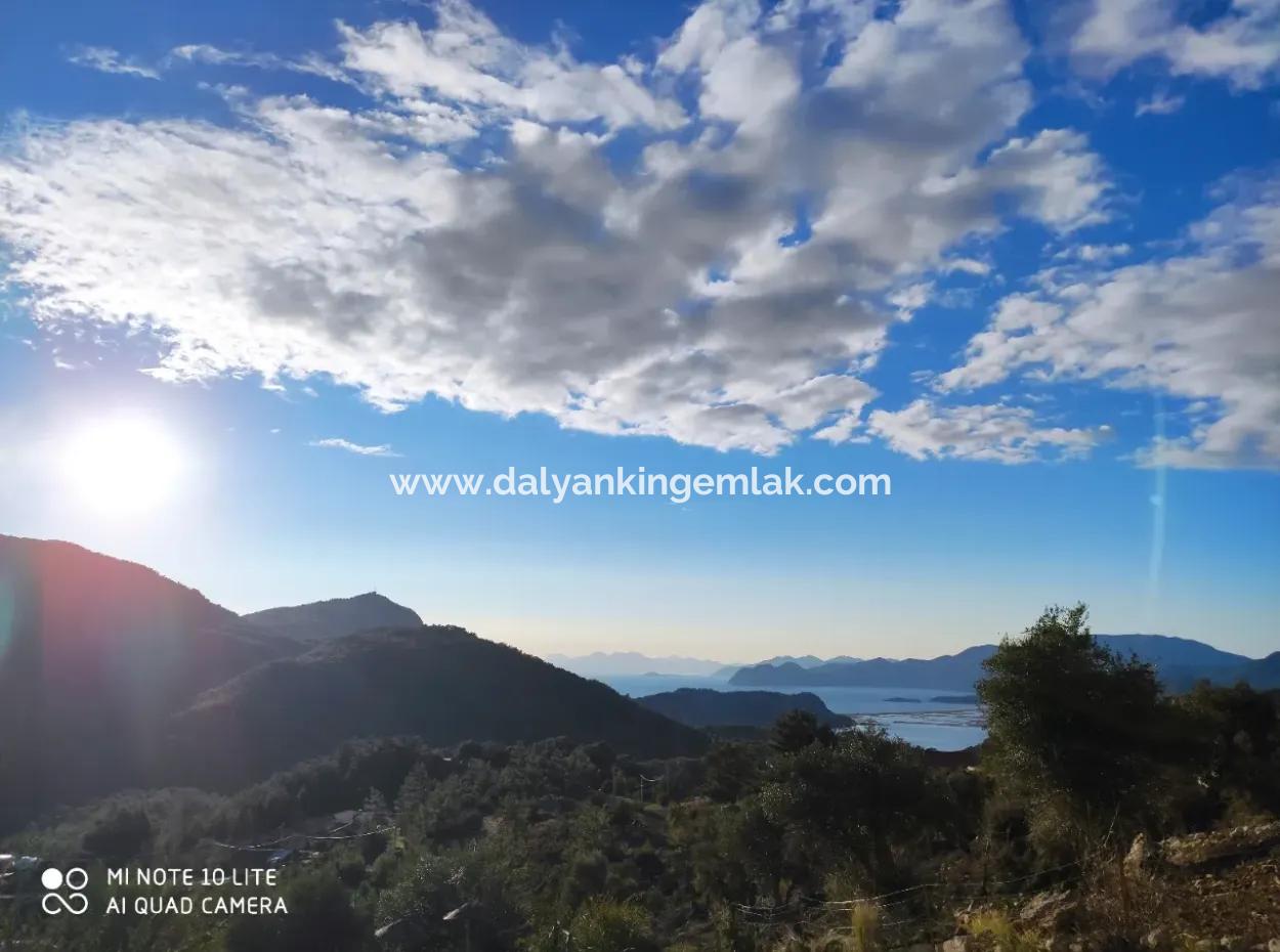 Dalyan Gökbel De Full İztuzu Plajı Ve Deniz Manzaralı Satılık Villa