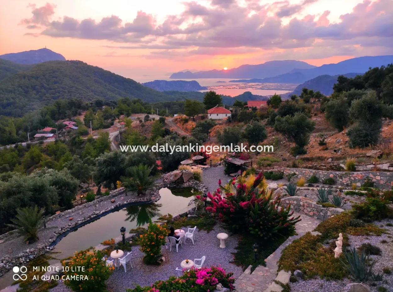 Dalyan Gökbel De Full İztuzu Plajı Ve Deniz Manzaralı Satılık Villa