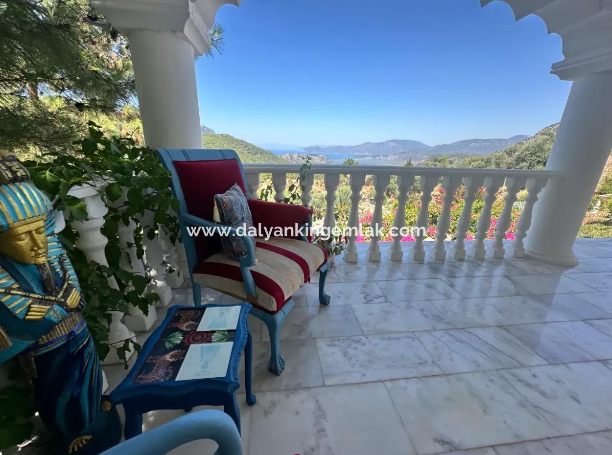 Dalyan Gökbel De Full İztuzu Plajı Ve Deniz Manzaralı Satılık Villa